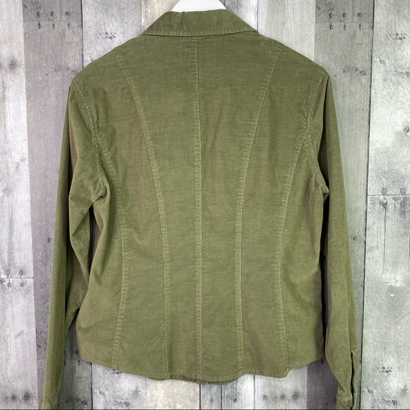 TALBOTS Green Corduroy Button Down Shirt Size Medium - Picture 9 of 9